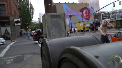 Topless Blonde's Public Ride